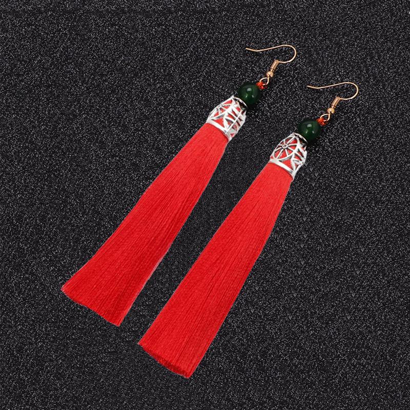 Antique Tassel Earrings Long Temperament Earrings Yunnan Vacation Travel Photography Retro Style Earrings Women