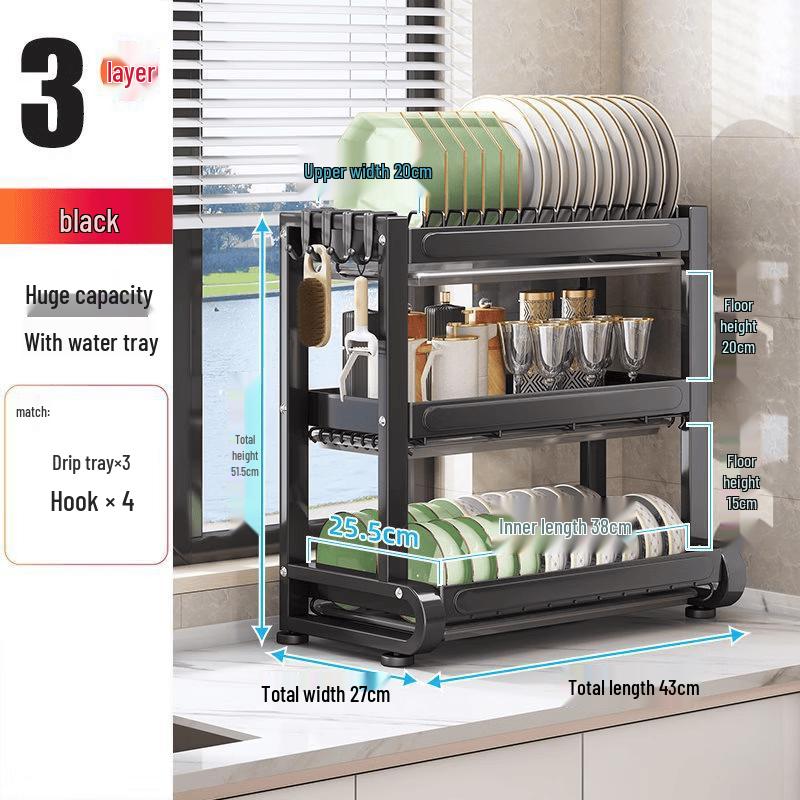 Kitchen Countertop Dish Drying Rack