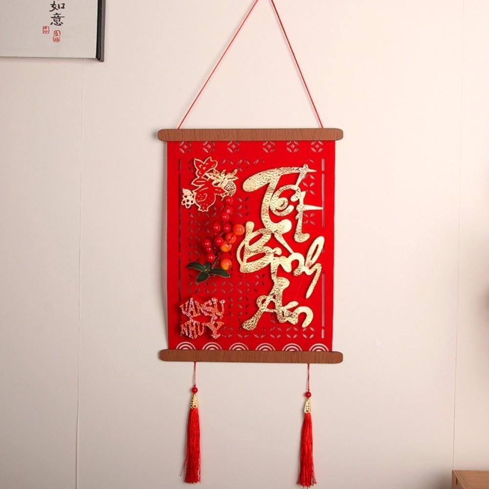 2026 Gold Blessing Words Vietnamese New Year Pendant Hanging Deco Door Hanging Decor Home Painting Pendant Festival Decor