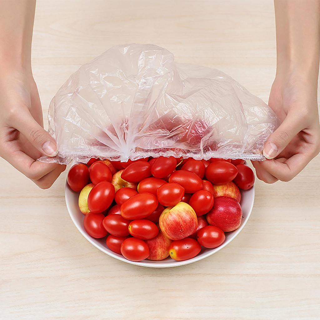 100Pcs Disposable Food Storage Covers for Bowls Elastic Plate Lid Covers Vacuum Bags For Kitchen Food Fresh Seal