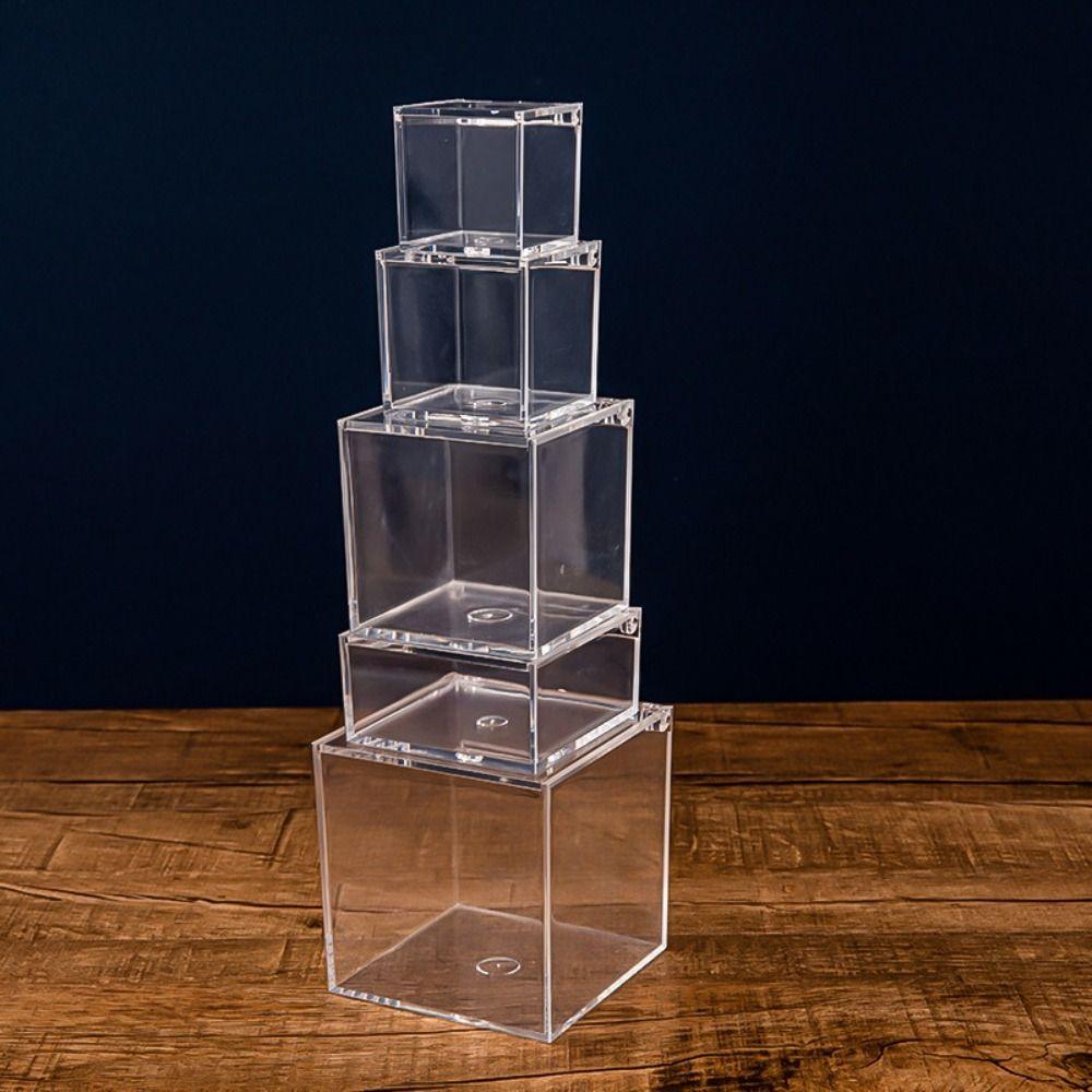 Transparent Case Clear Cube Box With Lids Transparent Container Display Box  Handicrafts Display