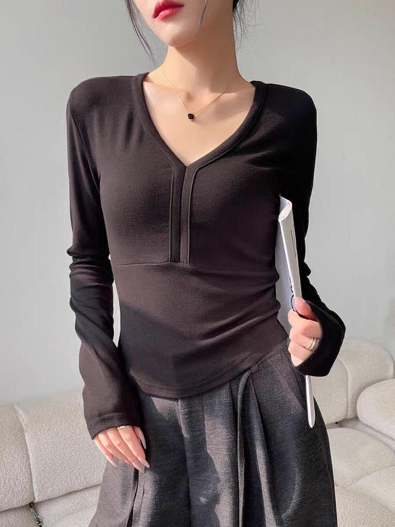 Velvet Semi-High Neck Embroidered Sweatshirt - Korean Style, Autumn/Winter Trendy Long Sleeve Pullover