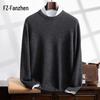 Fanzhen Men's Thickened Cashmere Blend Round Neck Pullover Sweater