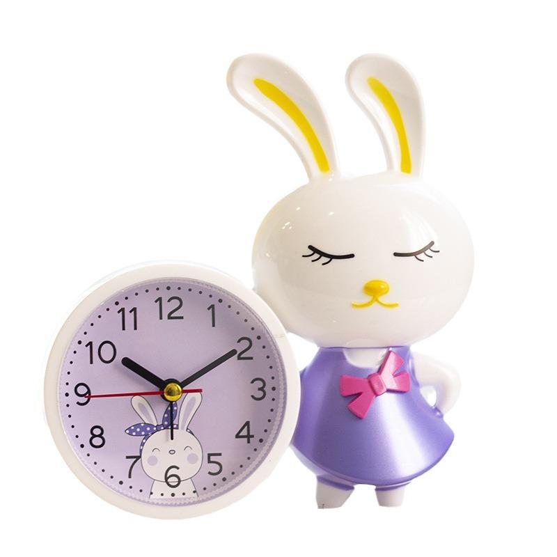 Colorful Long Eared Rabbit Children's Alarm Clock Cartoon Alarm Clock Creative Small Alarm Clock Student Small Alarm Clock Bedside Bedroom Clock
