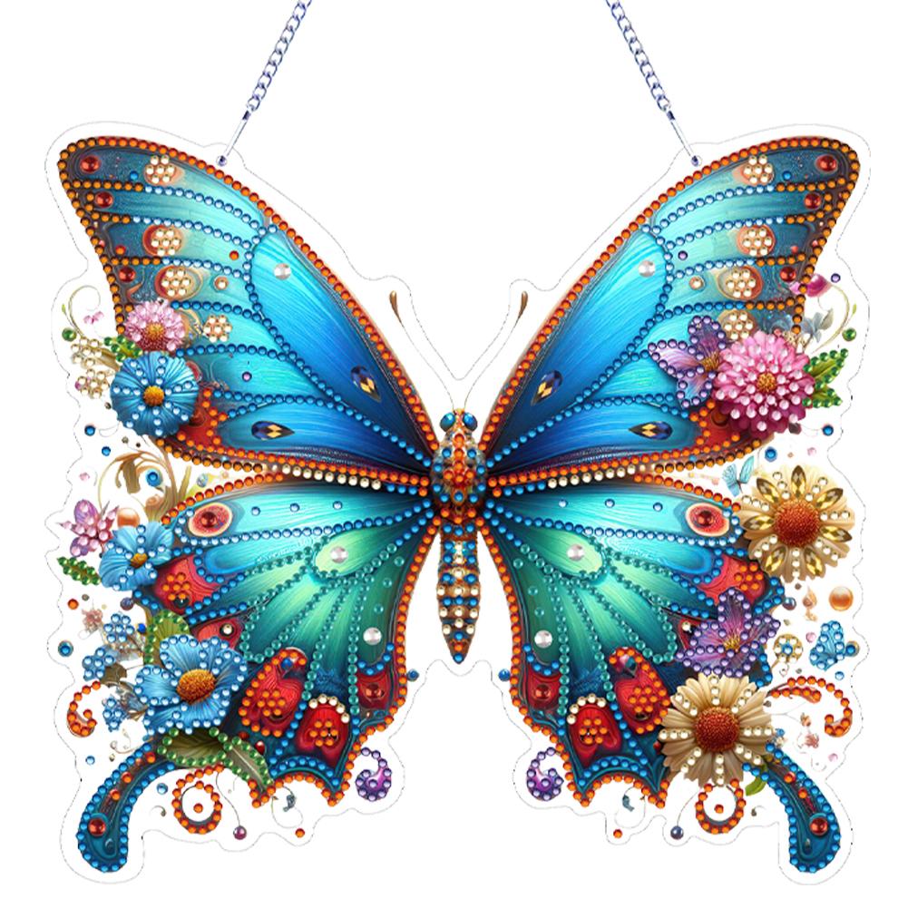 Flower Theme 2D Flat DIY Special Shape Rhinestone Diamond Art Window Pendants Diamond Painting Set Wall Decor for Home & Windows