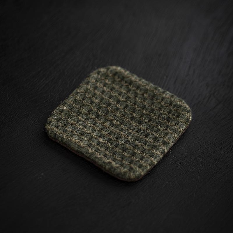 

Two-Color Jacquard Tea Mat - Handmade Plant-Dyed Coaster, Retro Style Fabric Tea Coaster Contact Customer Service for Customization