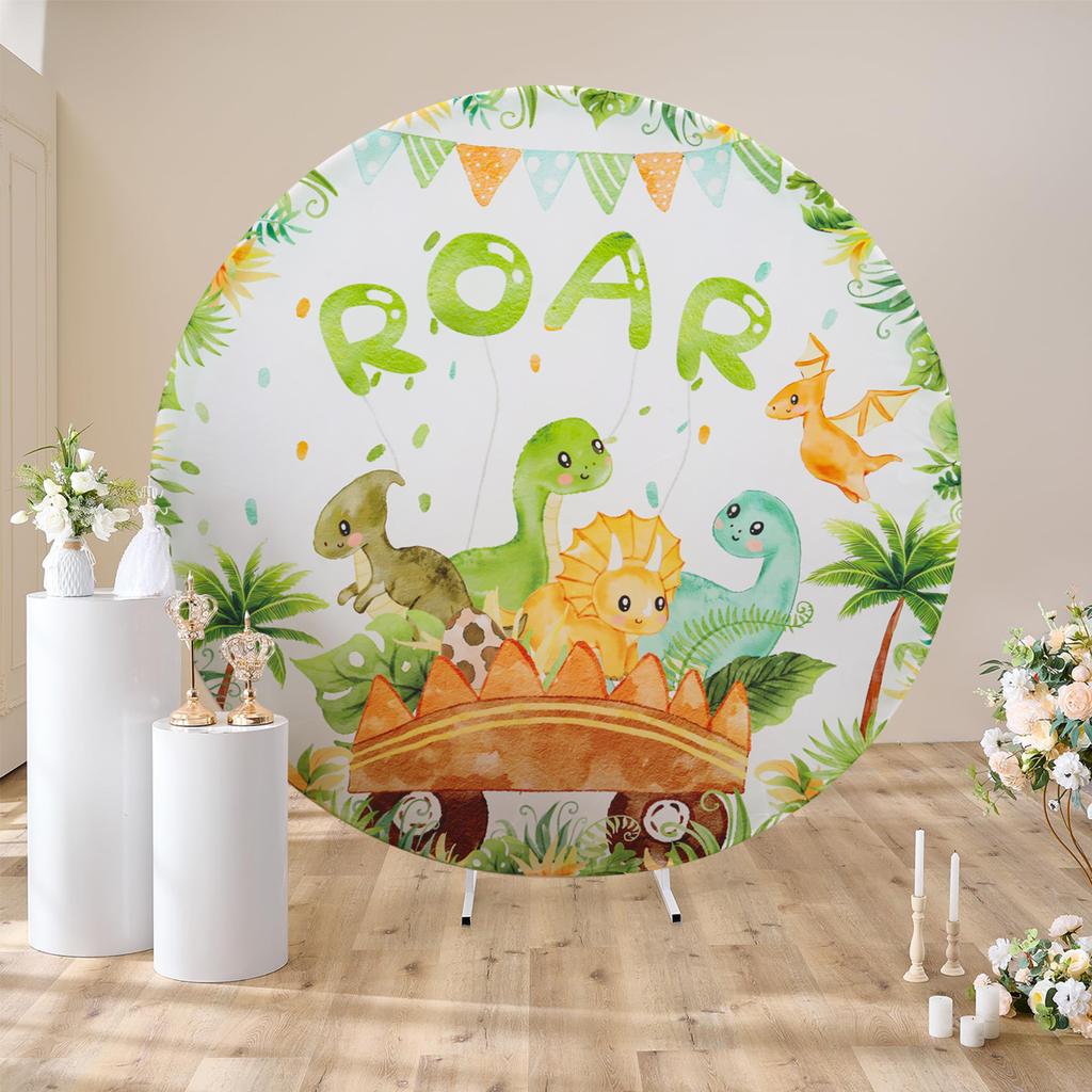 Fundal rotund pentru petrecere de ziua de naștere, unicorn, dinozaur, Flamingo, copii, petrecere de ziua de naștere, decorațiuni pentru copii, duș, cerc, fotografie, fundal, Cove