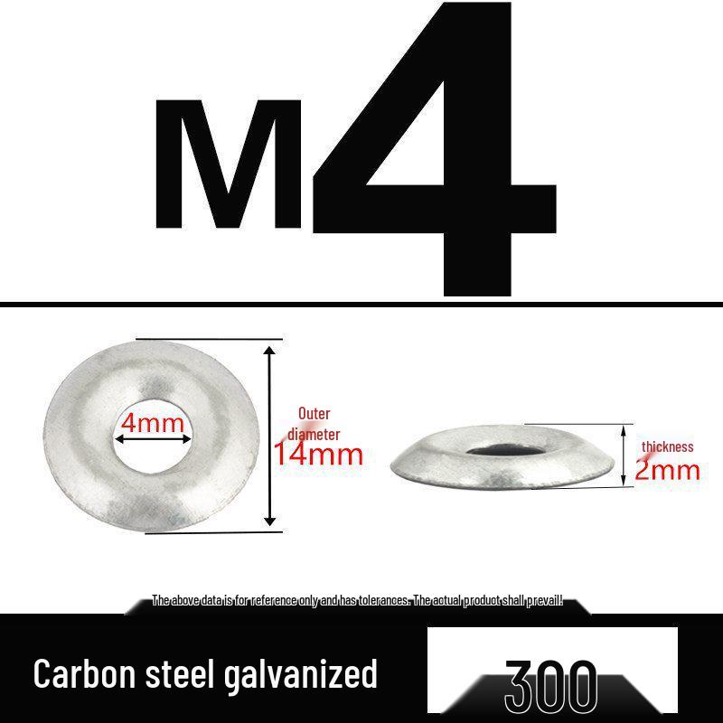 Galvanized Bowl-Shaped Fish Eye Washer for Self-Tapping and Drywall Screws (M4/M5/M6)