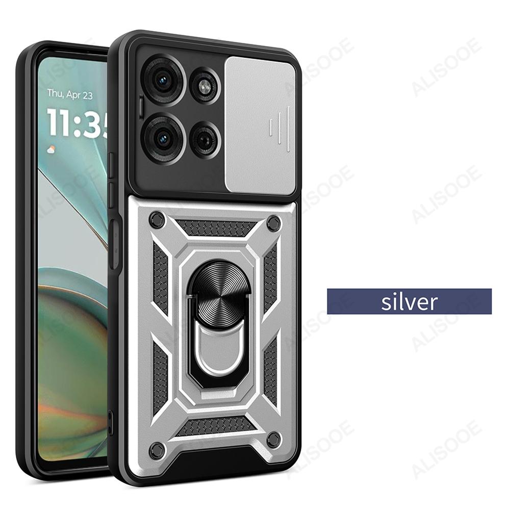 Deksler til Motorola G75 G85 G55 G35 Deksel Armor Skyv Kamerabeskyttelsesdeksel til Motorola Moto G75 5G Ringstøtte Støtsikkert Funda