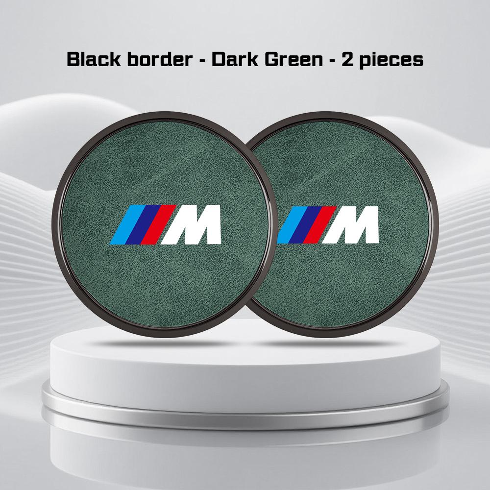 Alloy Leather Car Coaster Water Cup Mat for BMW E38 E46 E60 E70 F48 F30 F07 E92 G11 G32 G70 M M3 M5 M6 Anti-slip Pad Accessories sdbr2