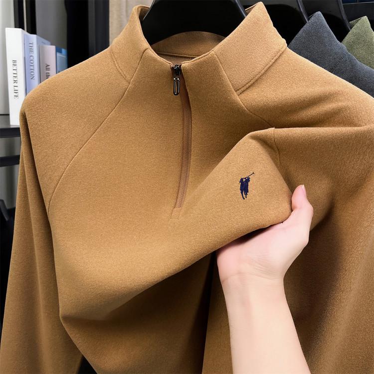 2025 Men s High-End Cotton Half-Zip Sweatshirt with Stand Collar for Spring and Autumn 130