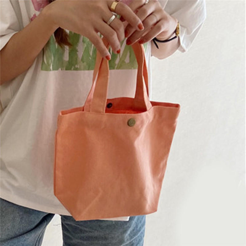 Women'S Fashion Solid Color Mini Handbags Women'S Canvas Tote Ladies Casual Bag Girl Student Cloth Bags