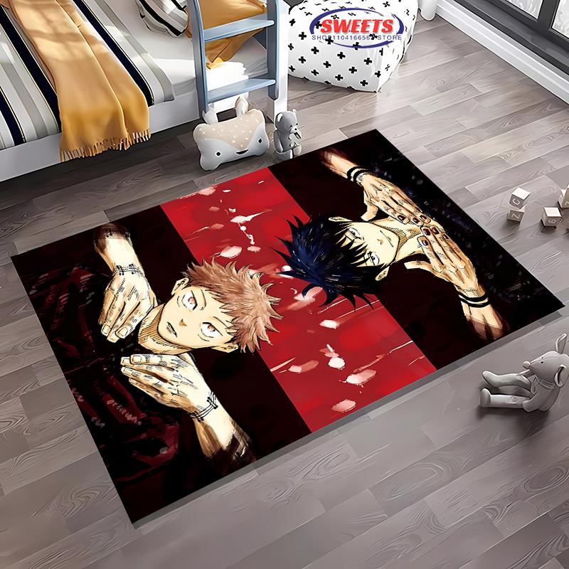 Jujutsu Kaisen Yuji Itadori Carpet! Bedroom Floor Living Room Bed Mat,Non-slip Exquisite Home Decor,Durable Machine Washable Rug
