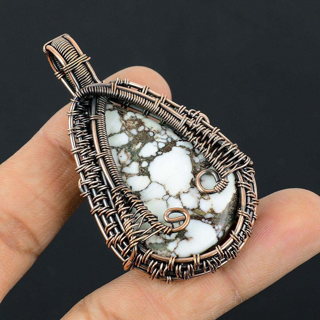 Wild Horse Pendant Gemstone Jewelry, 999 Copper Wire Wrapped Handmade Pendant, Latest Design Jewelry
