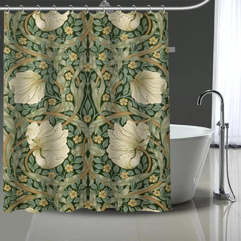 אמנות ויליאם מוריס דוגמה מותאמת אישית וילון אמבטיה פוליאסטר עמיד למים וילונות מקלחת עשה זאת בעצמך מסך אמבטיה וילון מודפס למקלחת