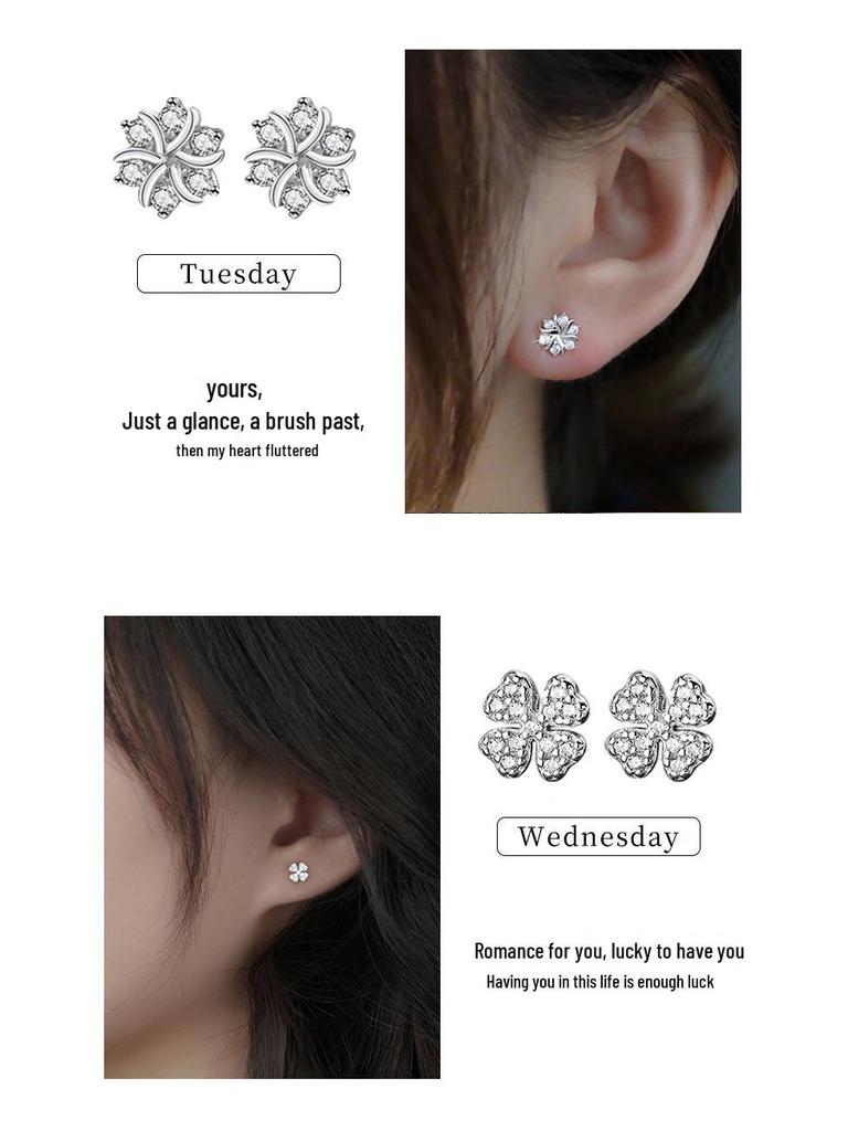 Sterling Silver Butterfly Stud Earrings - Light Luxury Set for Girls, Perfect Holiday or Birthday Gift