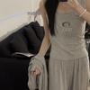Women's Modal Cotton Pajama Set - Three-Piece Sleeveless and Long Sleeve with Chest Pads for Indoor or Outdoor Use