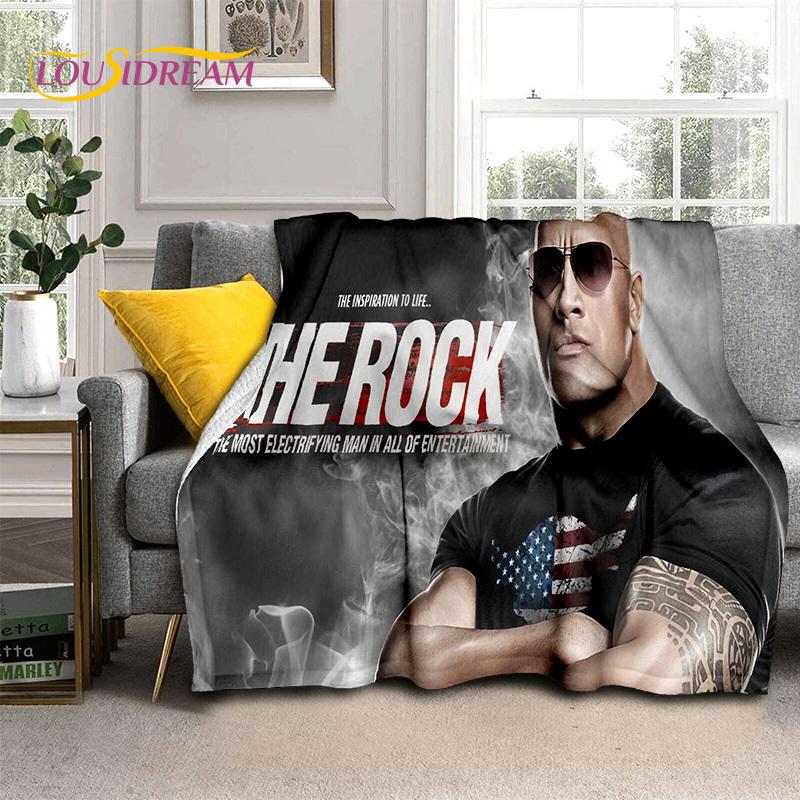

3D The Rock Dwayne Johnson Actor Soft Flannel Blanket,Throw Blanket Comfortable Blanket for Picnic Beds Sofa Home Bedroom Gift 75x90cm