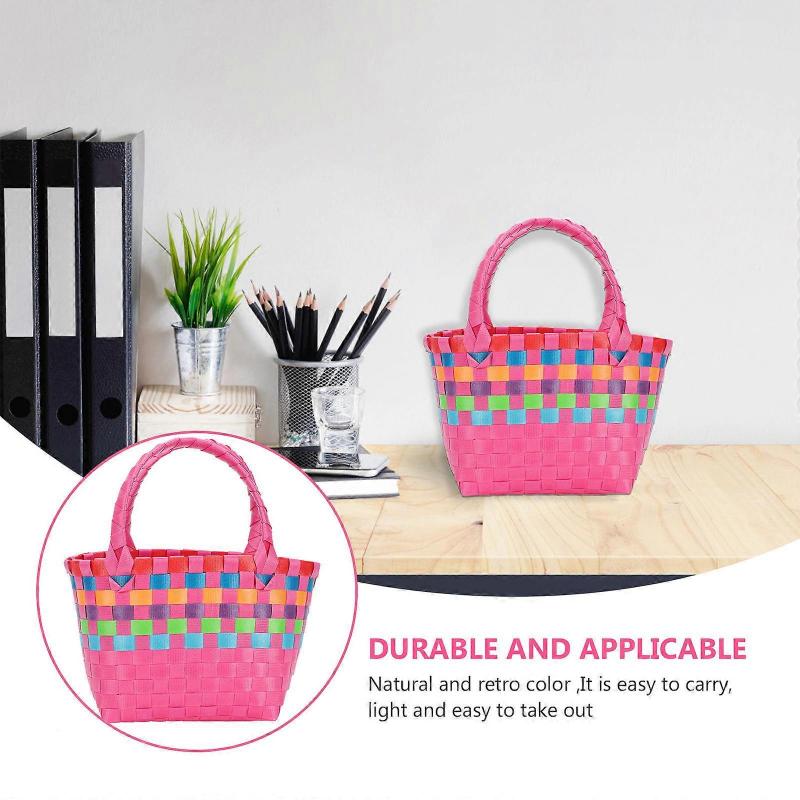Colorful Plastic Basket for Mini Storage Holder Use 1Pcs Beach Bag