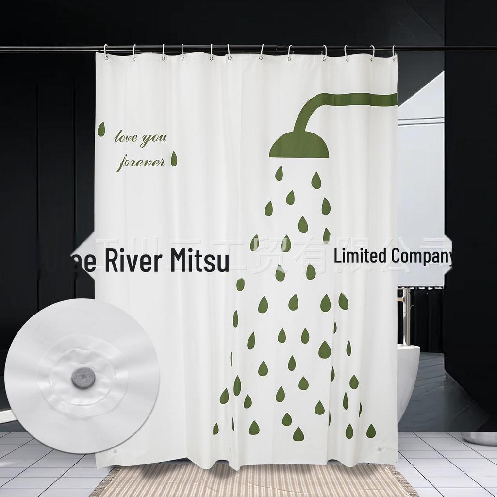 Waterproof Marble Print PEVA Shower Curtain - Moisture-Proof, Thickened Bathroom Partition