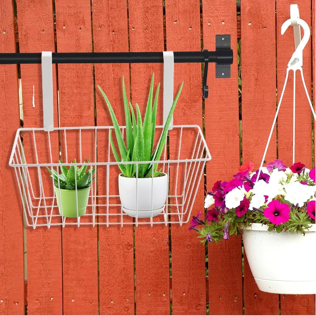 Siawadeky Wire Baskets, Set of 2, Hanging Door Rack, Over-the-Door Storage Basket, Space-Saving, Breathable Design, Drainer, Small Item Storage, Misce