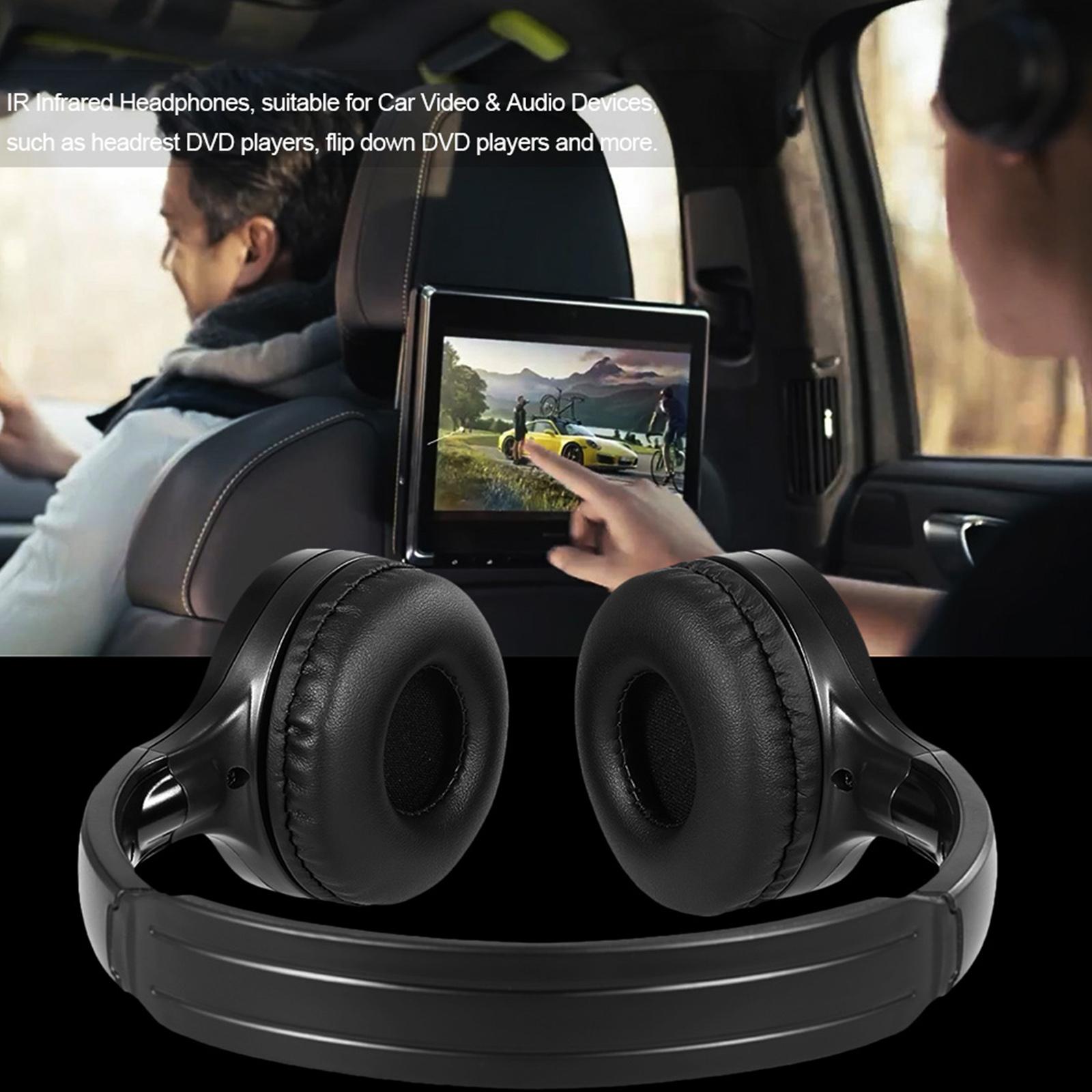 

IR Infrared Wireless Car Headphones Stereo Headset Wired Earphone Dual Channel for In car DVD Player