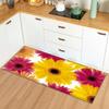 Fresh Floral Pattern Washable Non Slip Mat Home Decor Rug for Kitchen, Bathroom, Laundry Room Oil-Proof Easy Clean Durable