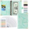 Marble Pattern A6 PU Leather 6-Hole Binder Journal Notebook for Cash Budget