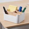 5Grids Remote Control Holder Detachable Bamboo and Plastic Cosmetic Storage Box Makeup Brush Organizer for Home Office Bins