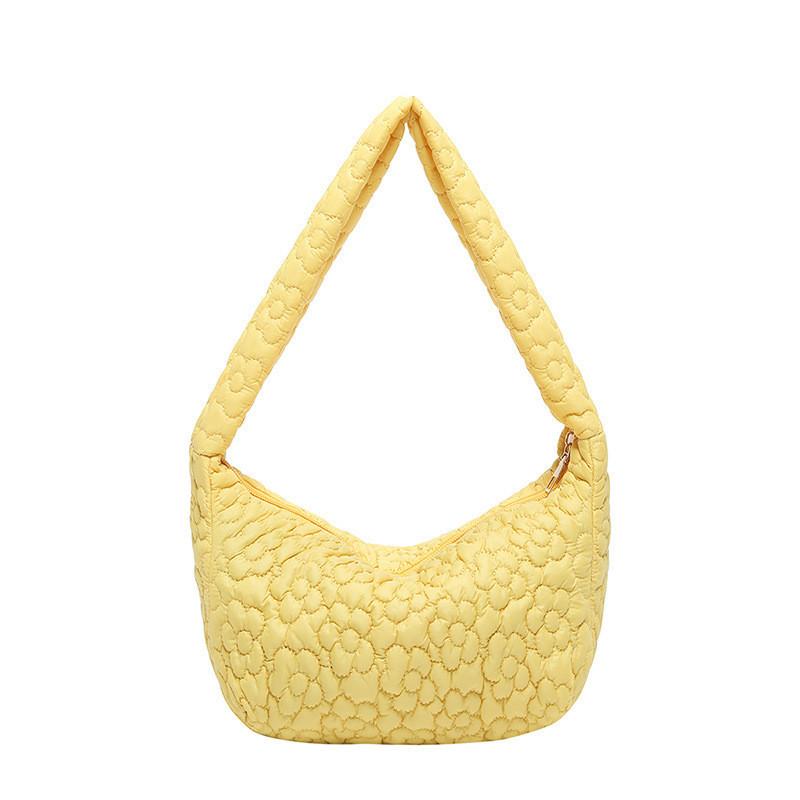Charming Floral Ruched Tote Bag For Women 2024 Summer Sweet Versatile Shoulder Bag