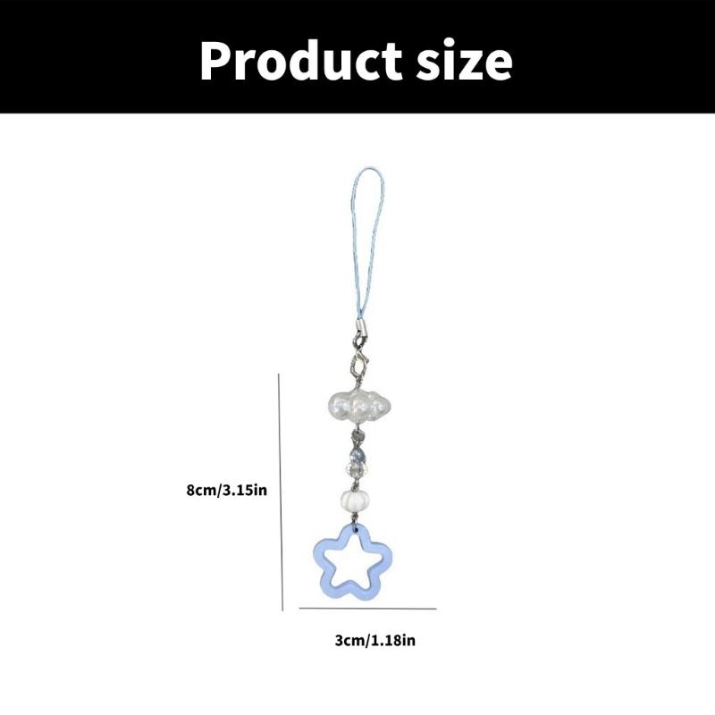 Fashionable Resin and Alloy Phone Strap with Unique Star and Cloud Designs for Trendy Women and Trendsetters Use