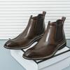 New Autumn Winter Leather Chelsea Boots For Men Designer Business Dress Shoes Male Fashion Plus Size Ankle Boots