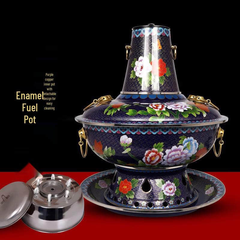 

Copper Alcohol Hot Pot with Enamel Finish