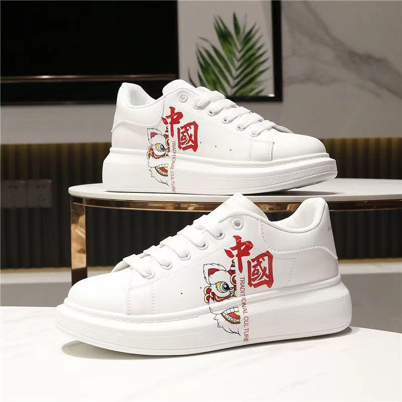 Chinese Style Men's and Women's Versatile Campus Breathable and Elevated Casual Shoes, Couple Version Fashionable Sports Shoes