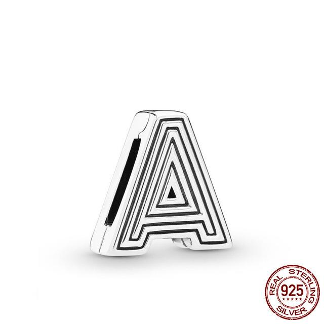 

Новый Европейский браслет-подвеска-подвеска из стерлингового серебра 925 пробы, оригинальные подвески от A до Z, бусина с буквами алфавита для женщин, подходит для оригинального D004