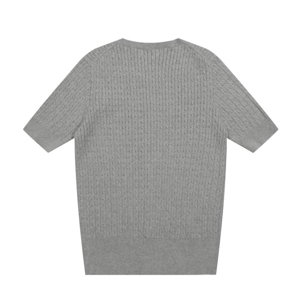 Dámský vysoce kvalitní pletený kardigan T-shirt s výšivkou RL poníka, krátký rukáv