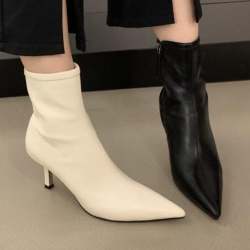 Fashion Winter High Heels Pointed Toe Women Short Boots Designer Elegant Shoes 2025 Fashion New Chelsea Ankle Boots Dress Pumps Zapatos