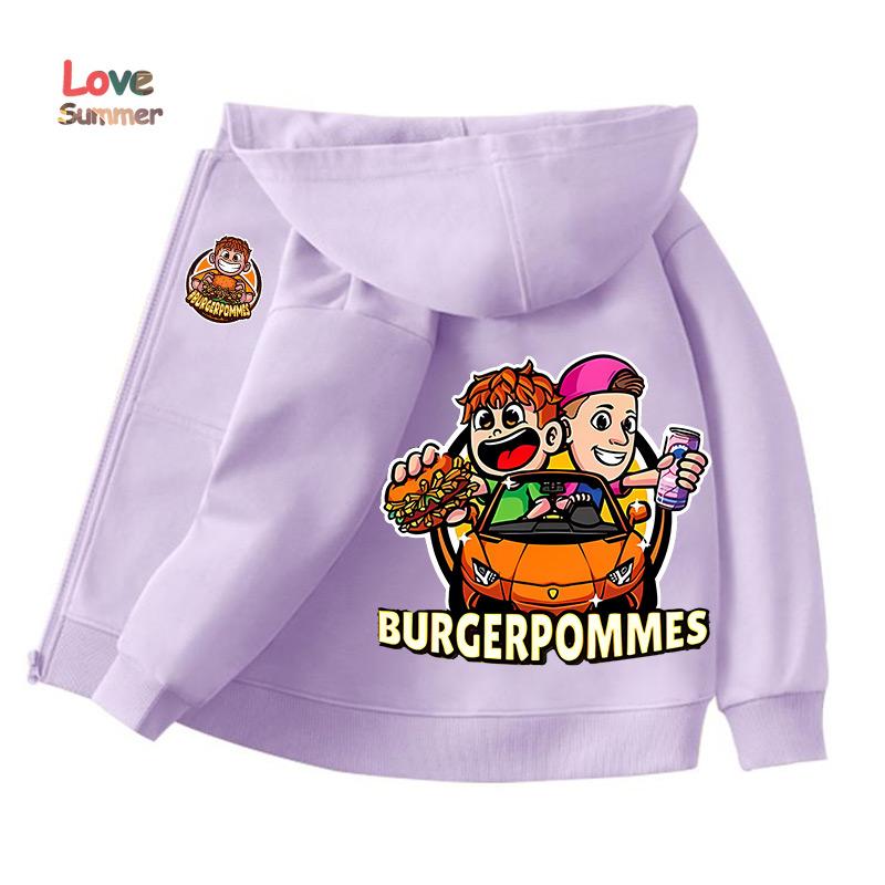 

Burgerpommes Icrimax Child Cardigan Jacket Anime Cartoon Windbreaker Hooded Spring Autumn Casual Thin Top Coat Kid Clothing Gift 160