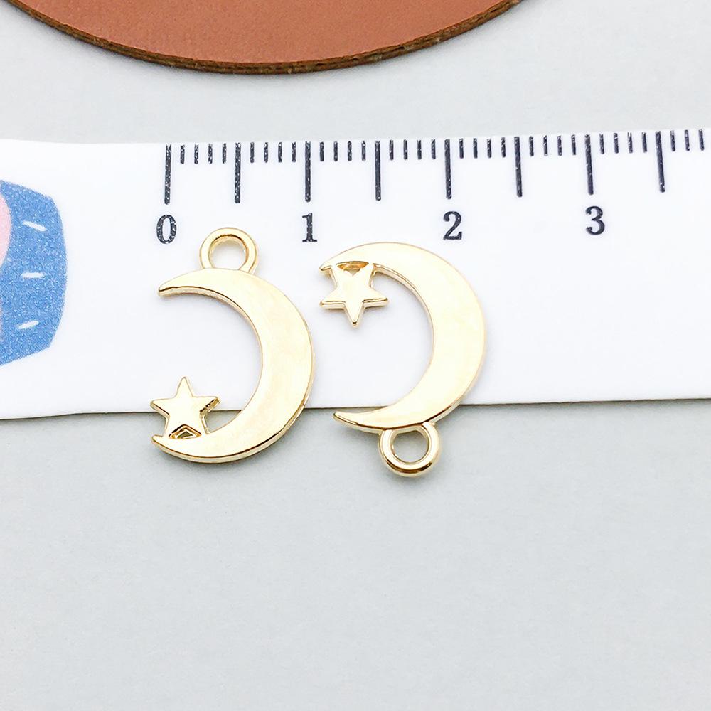 100-Piece Five-Color Alloy Sun, Moon, and Star Pendant Charms for DIY Jewelry