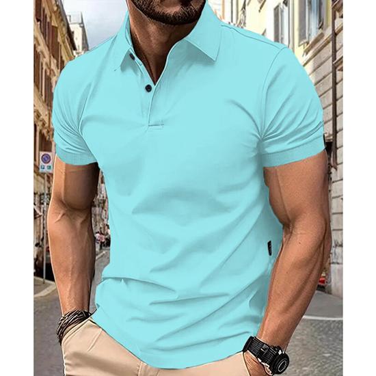 Men's Summer Solid Color Top Popular Fashion Short Sleeves Slim Fit European and American Short Sleeves