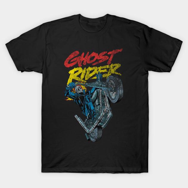 

Men Black Print T-shirt Ghost Rider Classic No-Cut Transfer Paper Print Cotton Tshirt XL чорний