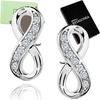 Rhodium-Plated 925 Sterling Silver Earrings Infinity, Stud Earrings