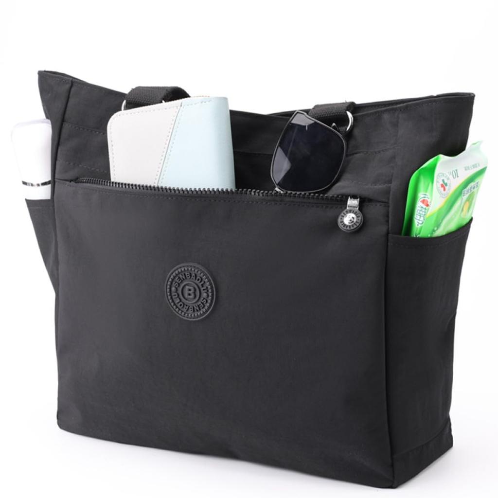 JIANLINST Women's Nylon Tote Bag, Waterproof, Large Capacity, Lightweight, Multifunctional, A4 Size, Popular, Stylish, Perfect for Commuting, School,