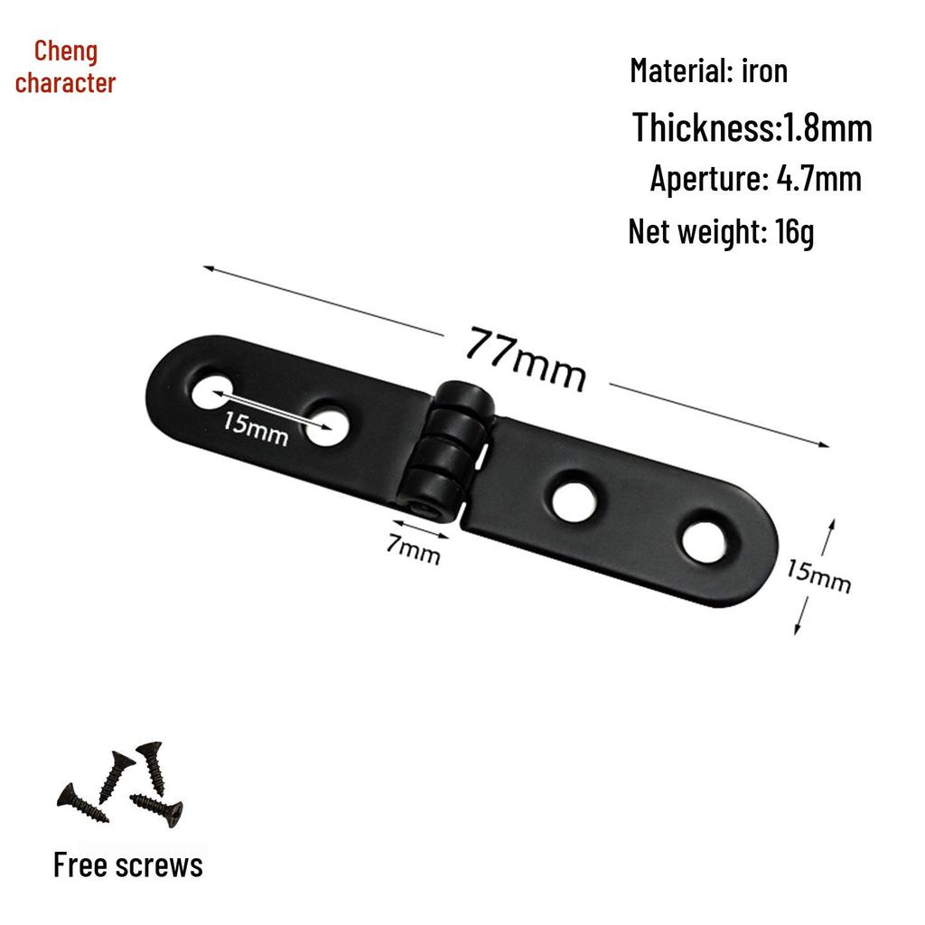 Black Retro Swivel Folding Hinge for Wooden Cabinet and Box Accessories