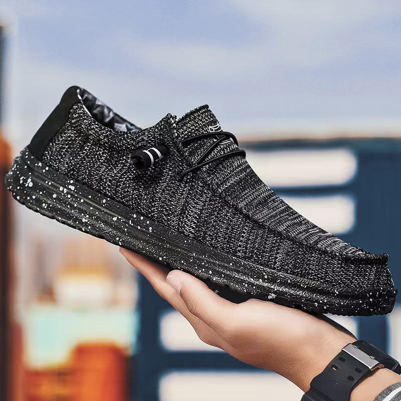 

Мужские дышащие повседневные парусиновые туфли-слайды, удобные лоферы без застежек, мягкие пенни-лоферы для мужчин, легкие туфли для вождения 46 чёрный