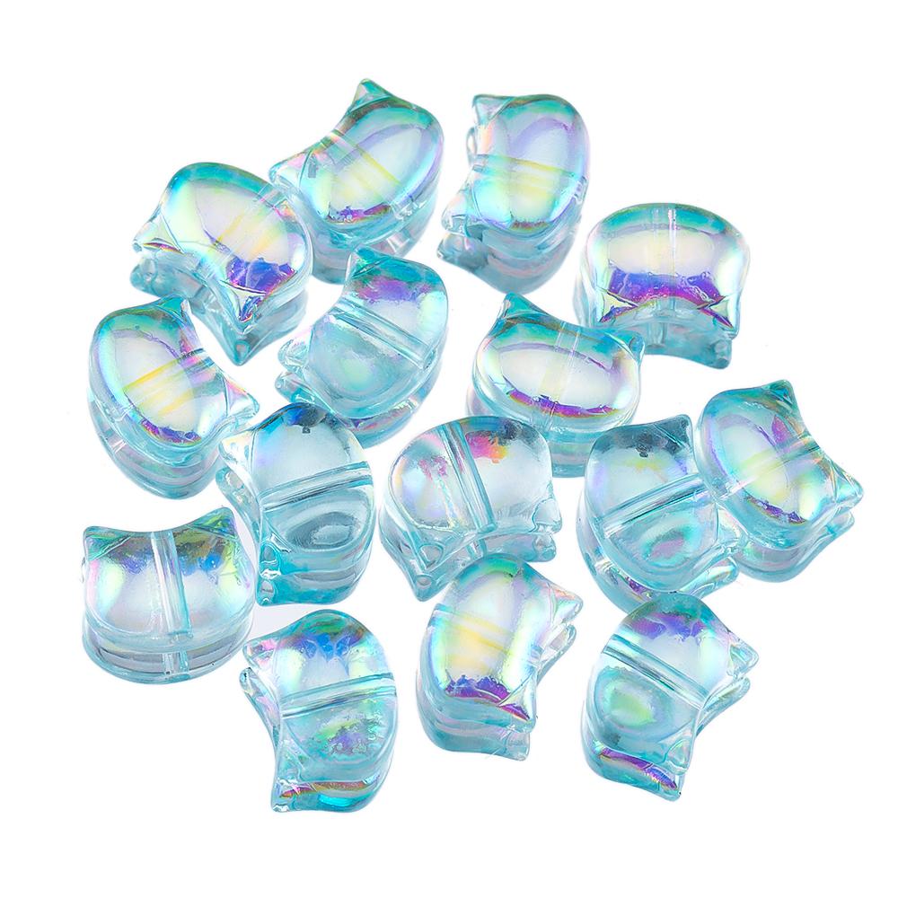 10 Stück 50 Stück Bunte Katzenkopf-förmige Acrylperlen Bunte lose Abstandshalterperlen für die Schmuckherstellung DIY Armband Halskette Zubehör
