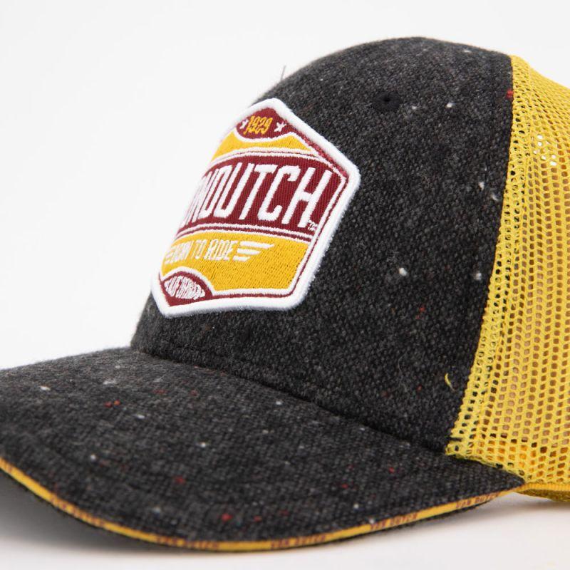 Casquette effet tweed gris filet jaune Homme VON DUTCH