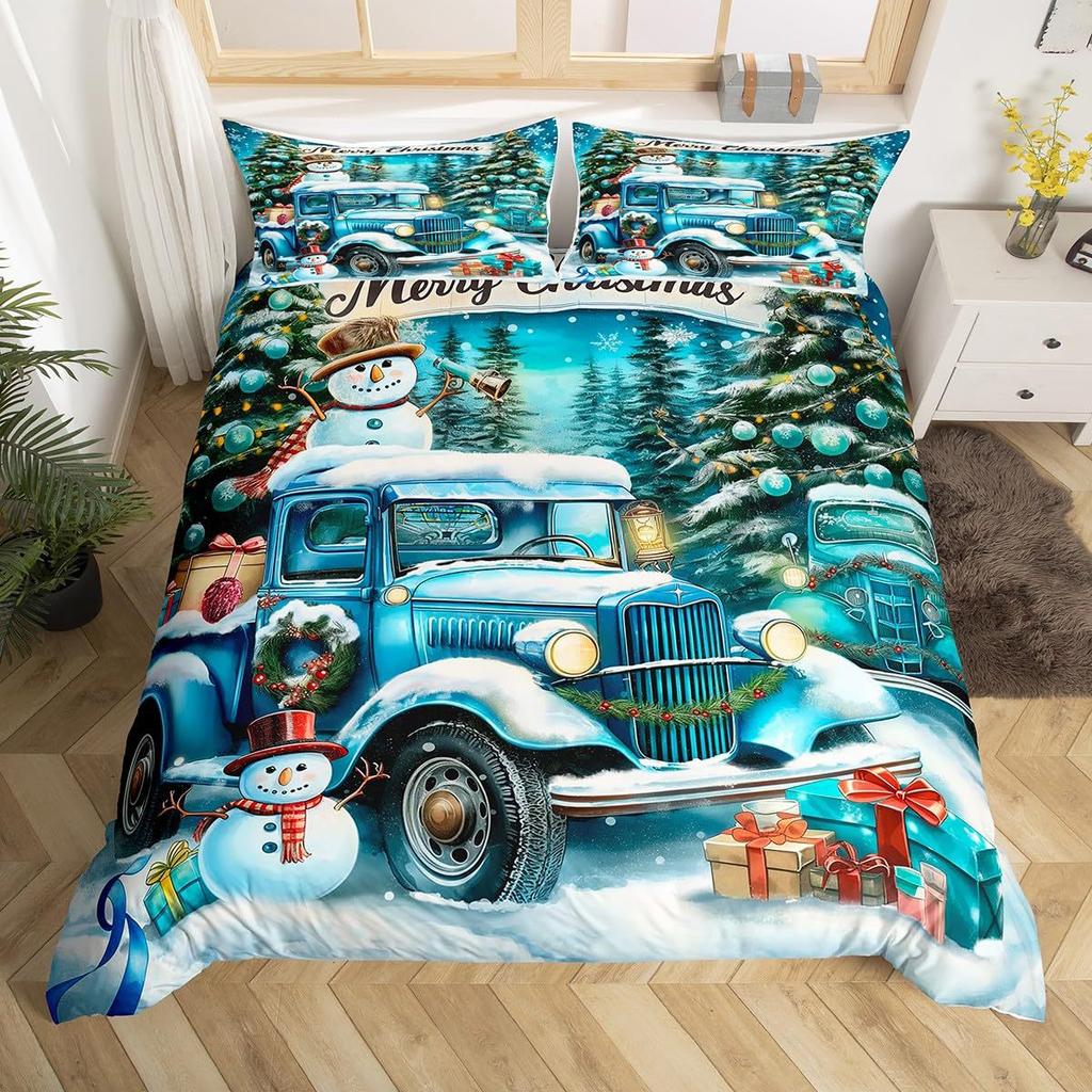 Cartoon Santa Claus Down Comforter Set Bedding Set 3-piece Duvet Cover Set