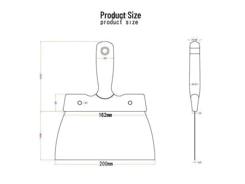 Velká francouzská MF špachtle z nerezové oceli 200 mm na temperování čokolády pro pečení