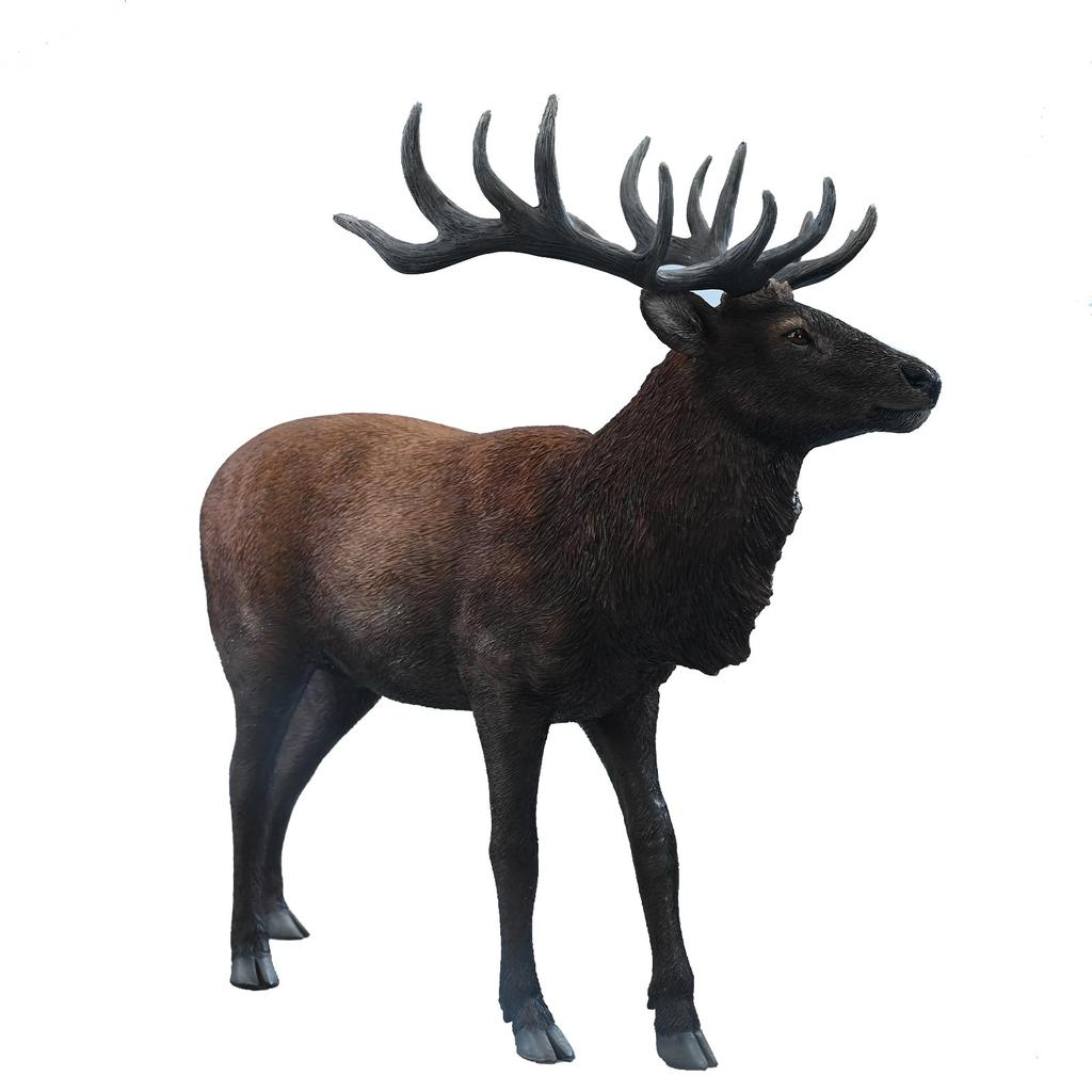 JXK Reindeer Animal Figure Statue Miniature Resin Model Desk Accessory Ornament Birthday Gift Painted Finished Product